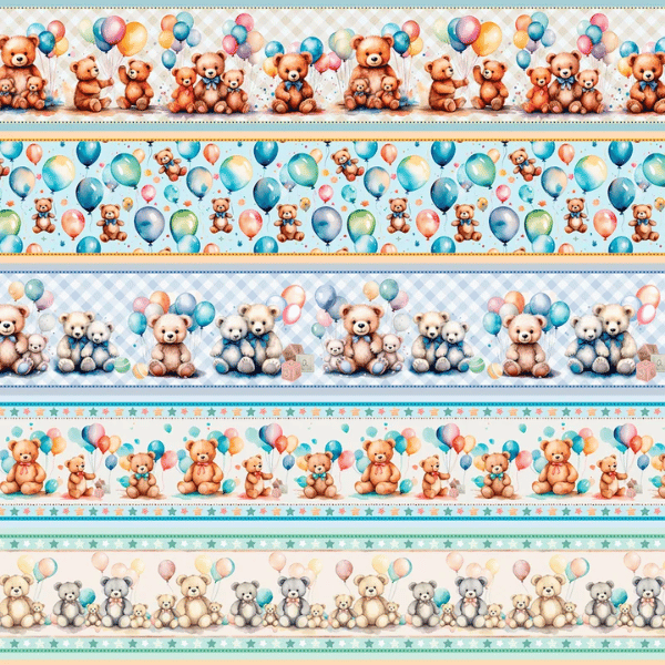 Tricoline Barrado Ursinhos e Balóes