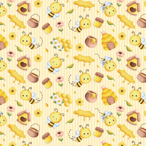 Tricoline Estampado Abelhinhas do Mel