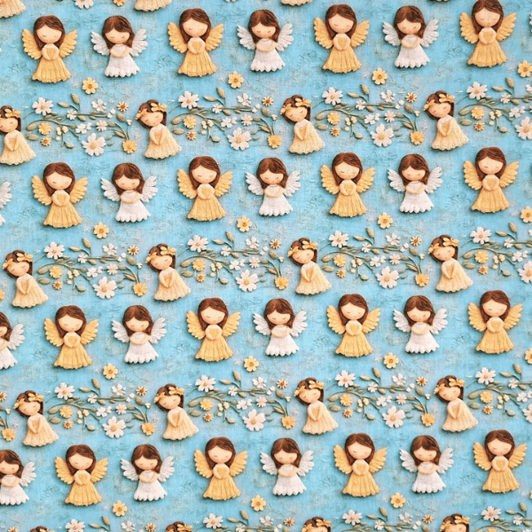 Tricoline Estampado Anjinhos Delicados