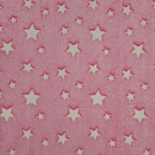 Fleece Estrelas Rosa Estampa Brilha no Escuro