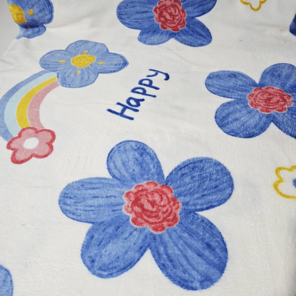 Tecido Fleece Flores Happy Litoral