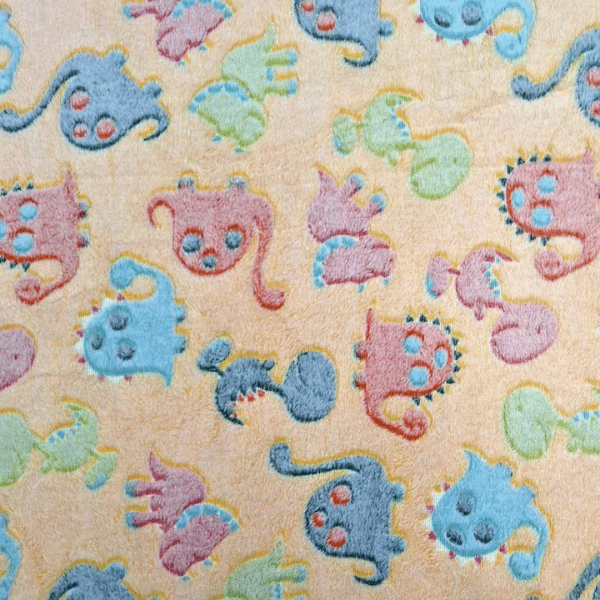 Fleece Soft Dinossauros Coloridos Brilha no Escuro