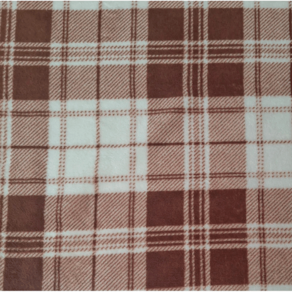 Fleece Xadrez Clássico Marrom e Bege