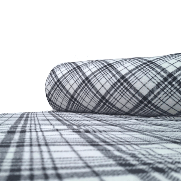 Fleece Xadrez Preto e Branco Mod1