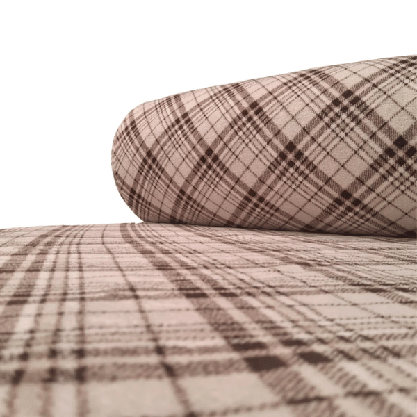 Fleece Xadrez Creme e Marrom Mod 2