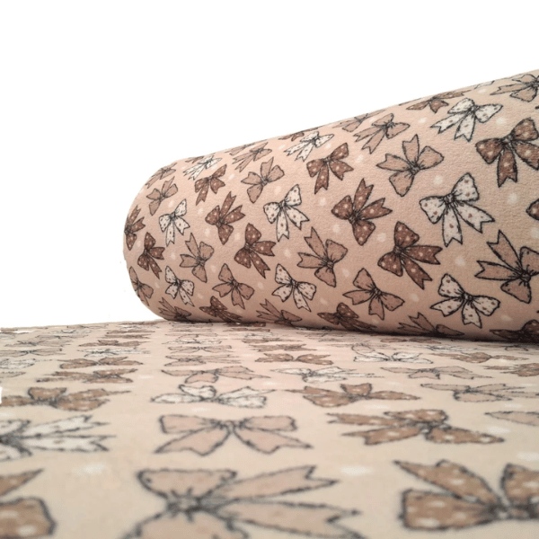 Fleece Estampa Laços Delicados Bege