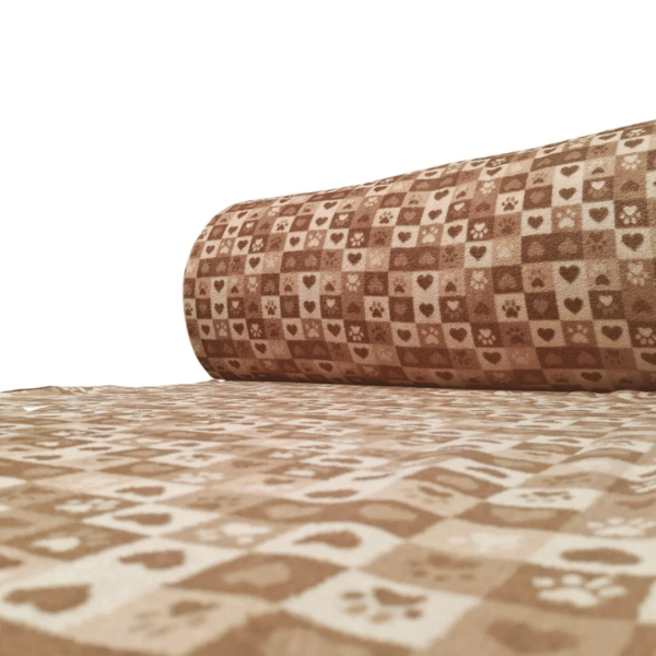 Fleece Patchwork Patinhas Marrom