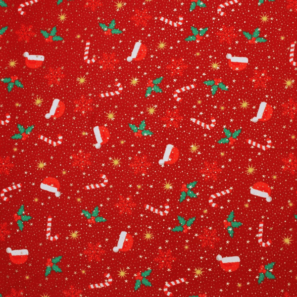 Oxford Estampado Natal Chapéu de Papai Noel e Doces