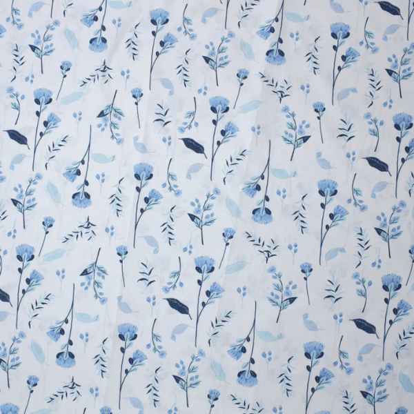 Percal Jardim Azul 100% Algodão 150 Fios - 2,48 de Largura