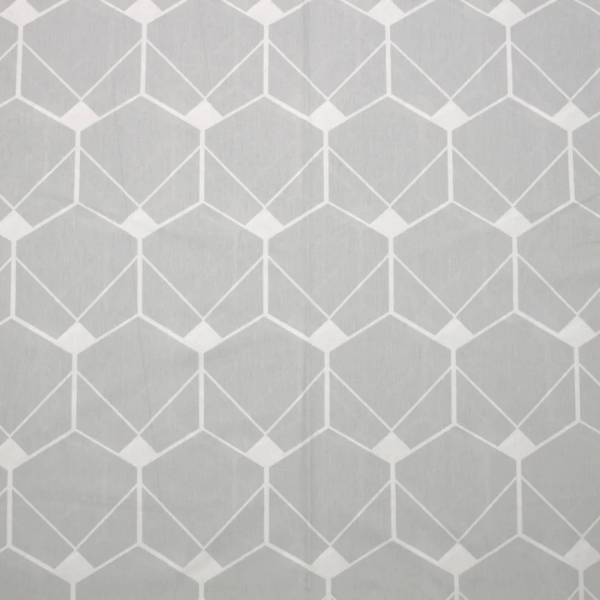 Percal Geométrico Cinza Hexagon 100% Algodão 150 Fios - 2,48 de Largura